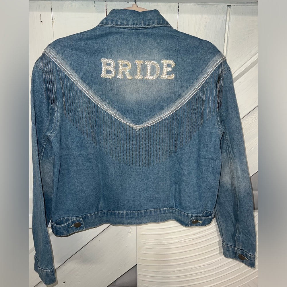 Bride wedding denim jacket
